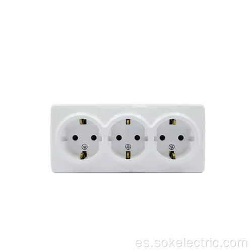 Toma triple Schuko Outlet 16 amper pared eléctrica